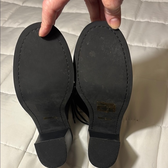 Free People Farylrobin Black Vegan Nights Lace Up Black Strappy Heels - Picture 6 of 10